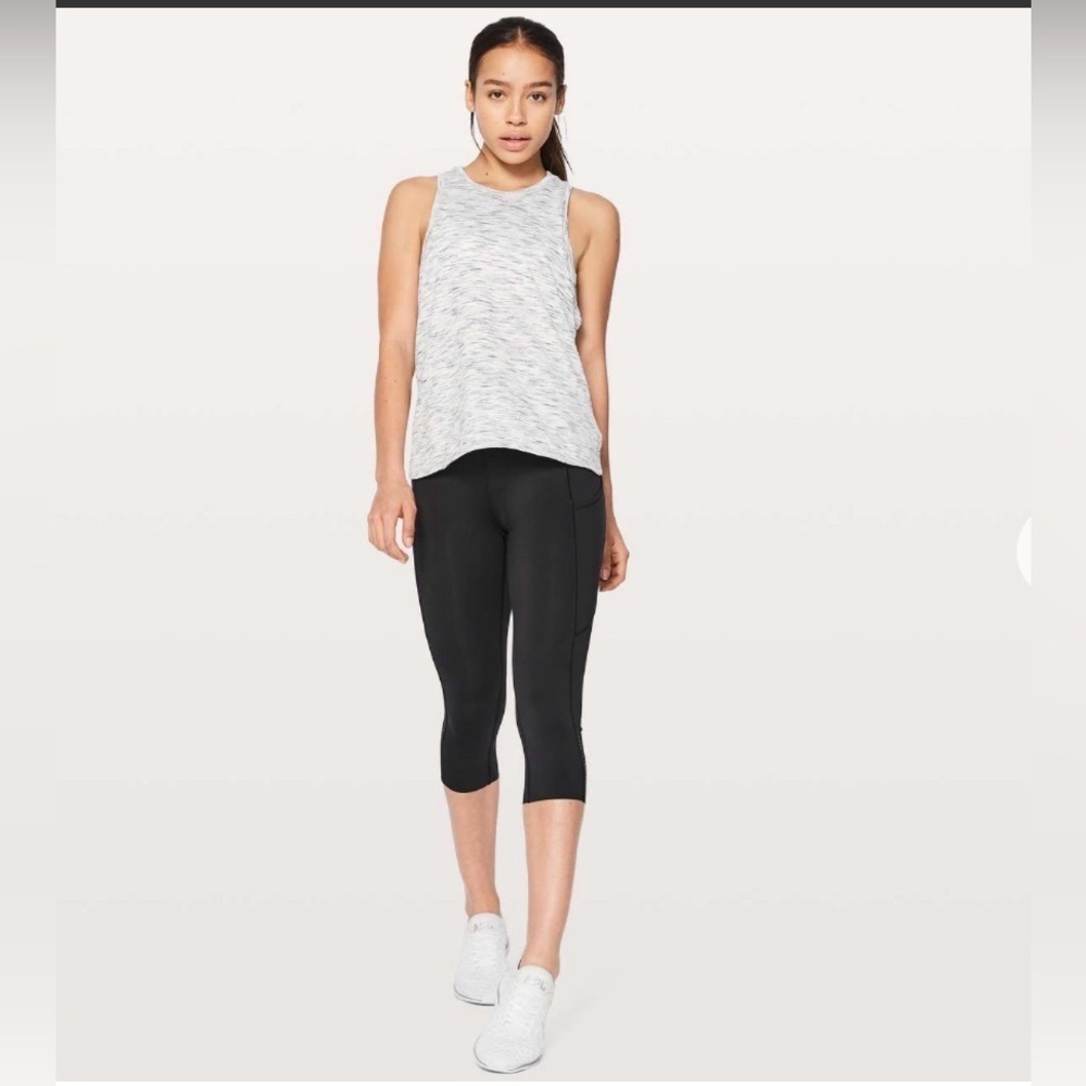 Lululemon Squad Goals Tank Tiger Space Dye Black White size 6 - Picture 2 of 9